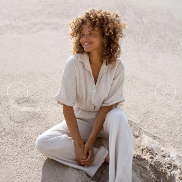 Greige Gauze Jumpsuit - Easy Clothes - One Size - Size Small to Medium - Picture 5 of 7